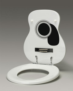 white guitar toilet installed Nashville plumbers